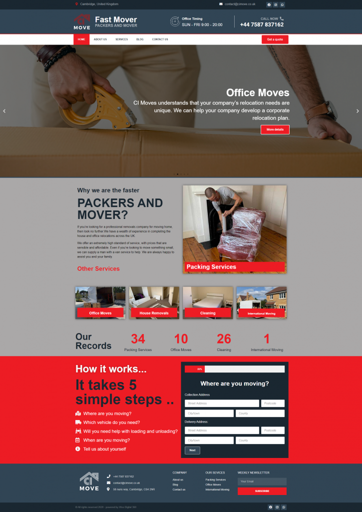 New website launch – CI Move, Fast Mover PACKERS AND MOVER